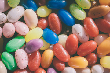 Colorful candy and jelly sweet close up. Halloween candy background. 