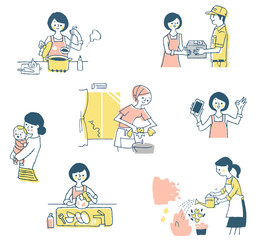 家事いろいろセット　ピンク