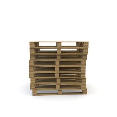 Wooden pallets isolated on white background. There is room for Your design
