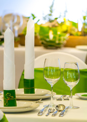 Napkin on dish for decoration dinner table..