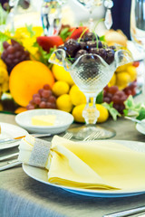 Napkin on dish for decoration dinner table..