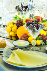 Napkin on dish for decoration dinner table..
