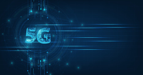 Vector abstract futuristic circuit board .Hi-tech digital technology and engineering, digital telecom concept on dark blue color background.