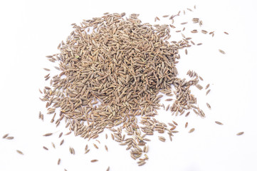 cumin or jeera macro photography of garam masala in white background 