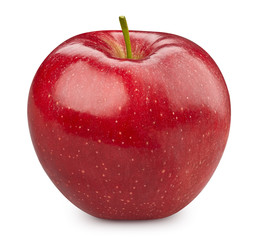 Red apple isolated on white. Apple Clipping Path. Apple professional studio macro shooting