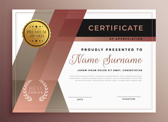 business certificate template design in modern geometric style