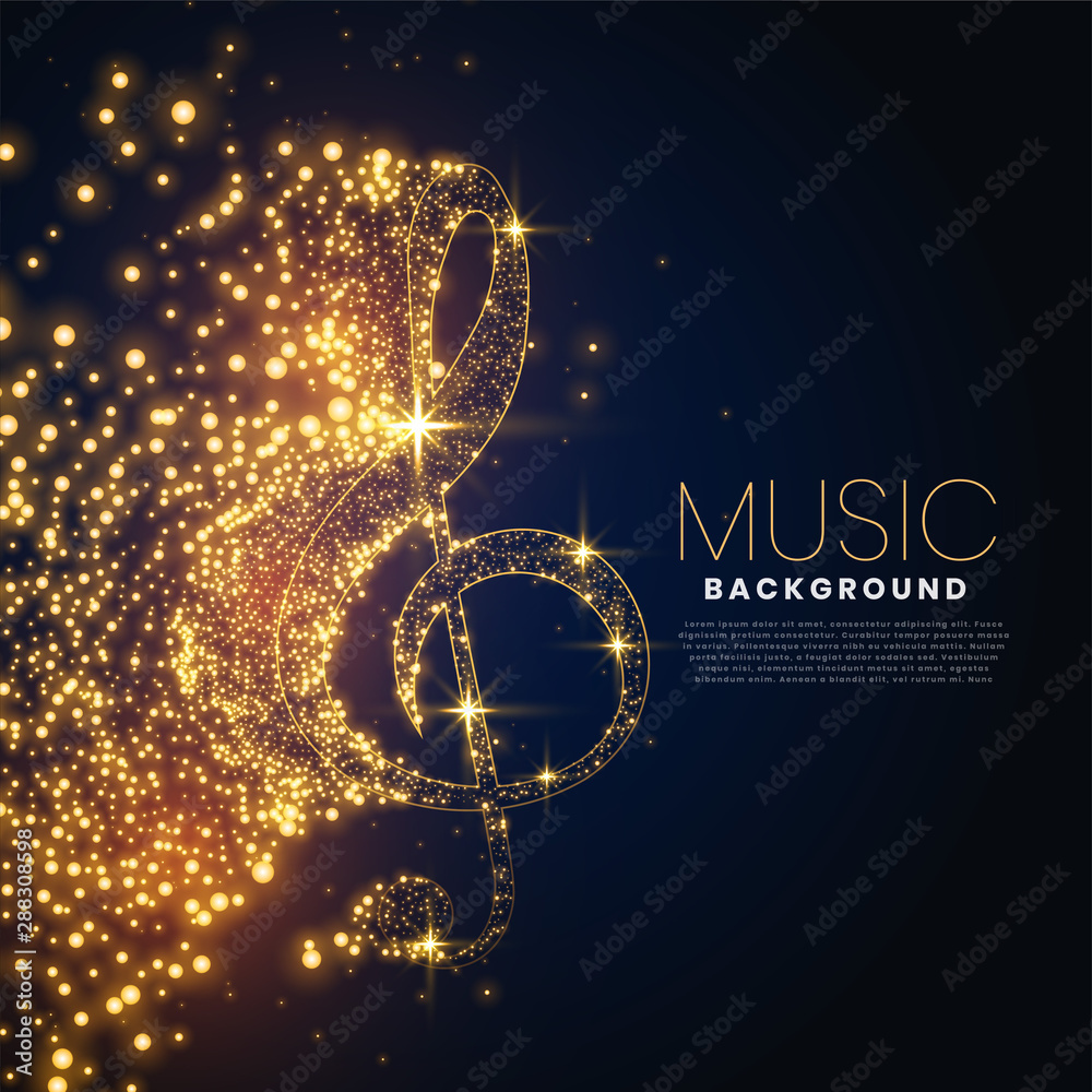 Canvas Prints music note made with glowing particles background design