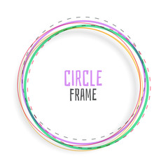 Fototapeta premium circle frame background in colorful line style