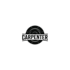 Capenter industry logo design - plane wood log circular saw