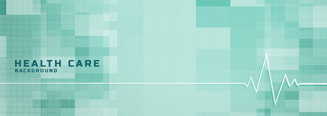 healthcare and medical banner with heartbeat line design
