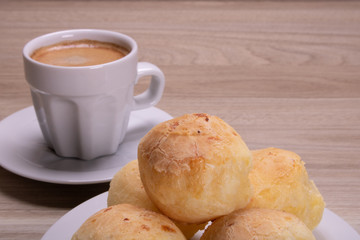  cheese bread basket with coffee