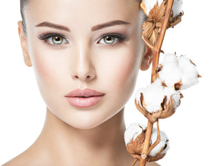 Beautiful face of young woman healthy skin