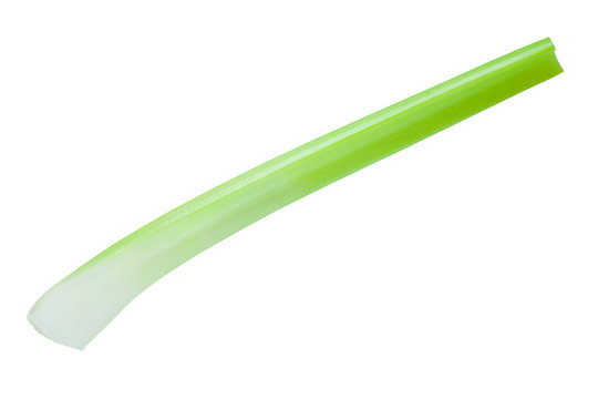 Celery Isolated on White. Single Green Fresh Celery Stick with Full Depth of Field