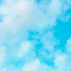 Abstract vector background, design template with a place for text. Teal blue sky with soft clouds