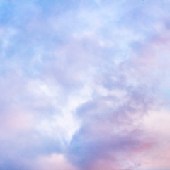 Obraz premium Abstract romantic pastel background. Purple sky, toned image, square frame for a quote