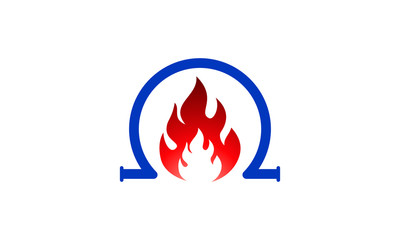 Fire flame Logo Template vector icon Oil, gas and energy logo concept, Oil logo for the oil industry, Fire flame icon in a shape of drop. Oil and gas industry logo design concept. Gas and Oil Drill Co
