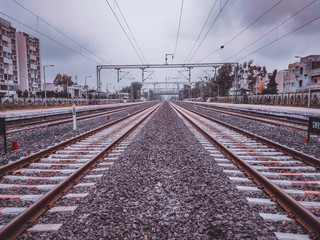 Fototapeta premium railway in city