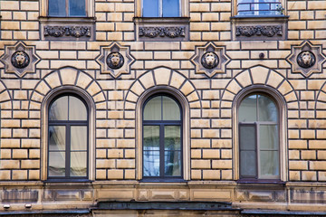 windows and details on an exterior of the building