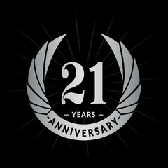 21 years anniversary celebration logotype. Elegant anniversary design. Twenty-one years logo.