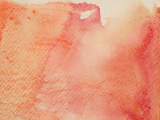 Watercolor stroke and spray on white paper , Abstract background by hand drawn brown with orange and red color  liquid drip