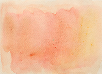Watercolor stroke and spray on white paper , Abstract background by hand drawn brown with orange and red color  liquid drip