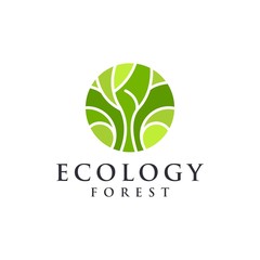 unique ecology logo - vector illustration design on a light background