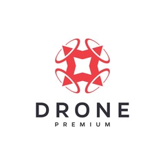 modern drone logo - vector illustration on a light background
