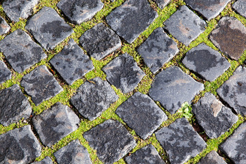Paving of the old town, pavement, texture.