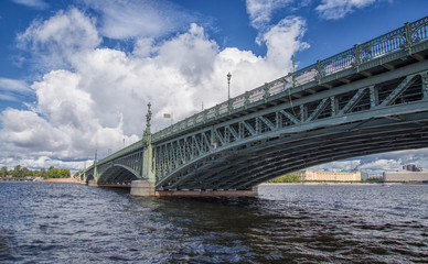 Fototapeta na wymiar Bridge across the river in Saint Petersburg. Russia.