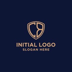 initial CB logo design template. business and gold. vector