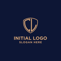 initial CL logo design template. business and gold. vector