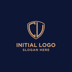 initial CV logo design template. business and gold. vector
