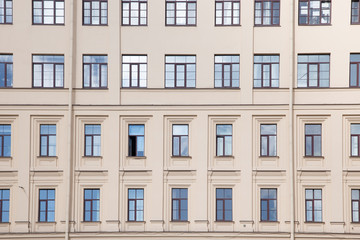 windows and details on an exterior of the building.