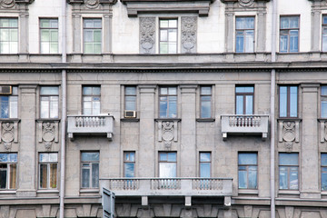 windows and details on an exterior of the building.