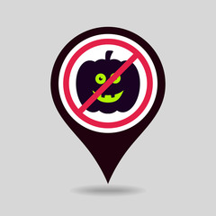 No, Ban or Stop signs. Halloween pumpkins icon