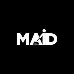 maid logo design inspiration . negative space maid logo template