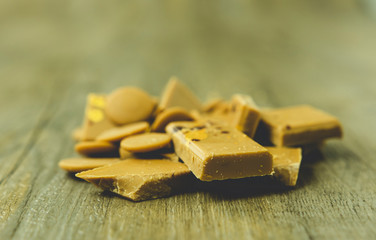 Gold Chocolate made from Caramelised Suagr and Milk