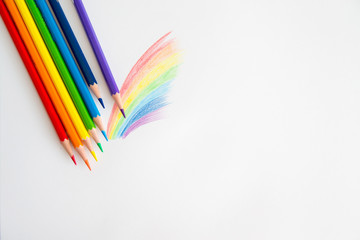 colored pencils isolated on white background