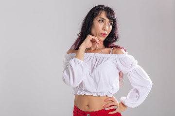 Latina dance, strip dance, contemporary and bachata lady concept - Woman dancing improvisation and...