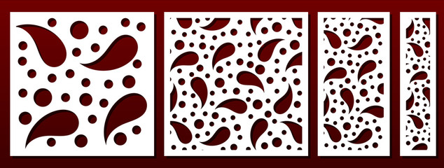 Laser cut panel decor template, abstract geometric pattern. Metal cutting, wood carving stenciil, paper art