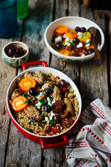 one-pot greek oregano chicken and orzo with tomatoes