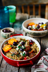 one-pot greek oregano chicken and orzo with tomatoes