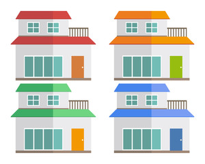 住宅　家　イラスト　一軒家　マイホーム