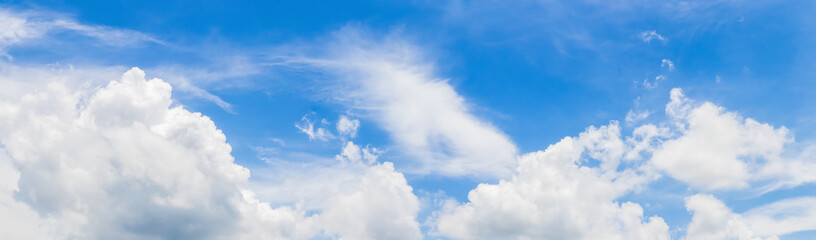 panoramic blue sky and cloud summertime beautiful background