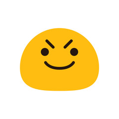 Mischievous emoji face vector