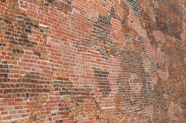 background of red bricks