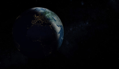 Fototapeta na wymiar Planet earth with terminator line. European continent. 3D illustration.