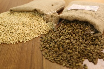 Beans,Pulses,Lentils,Rice and Wheat grains in bowl