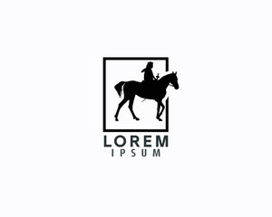 Arabic horseman Awesome Horsing Logo Design Template