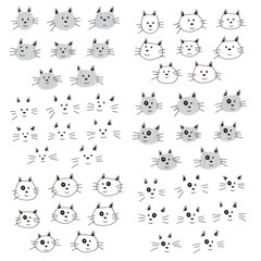 The cat illustration material which is pretty with simplicity
